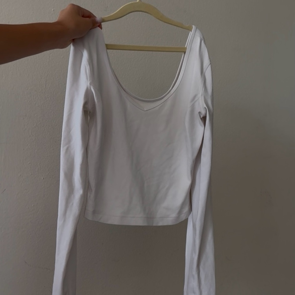 Lululemon White Align Long Sleeve Shirt